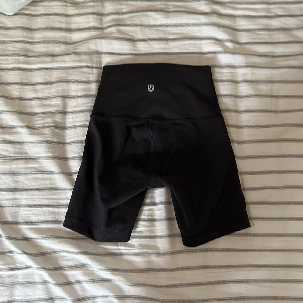 Black Lululemon biker shorts.
